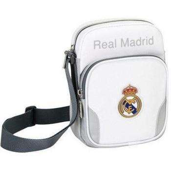 Safta 048453 Real Madrid Bolso Bandolera, Color Blanco y Gris