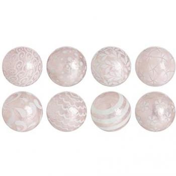 Bolas CAPIZ Decoración Rosa 10 x 10 x 10 cm (8 Unidades) - Originalidad