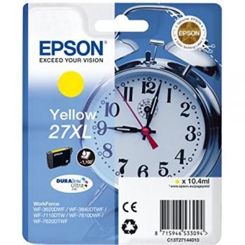 Epson 27XL DURABrite Ultra - Cartucho de tinta, paquete estándar, XL, color amarillo válido para los modelos WF-7710DWF, WF-7610DWF, WF-7620DTWF y otros