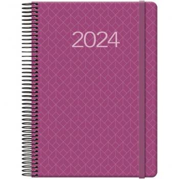 Agenda Diaria Newport 2024 Dohe 12741, 336 Páginas, Tamaño 14 x 20 cm, Color Buganvilla, Idioma Castellano