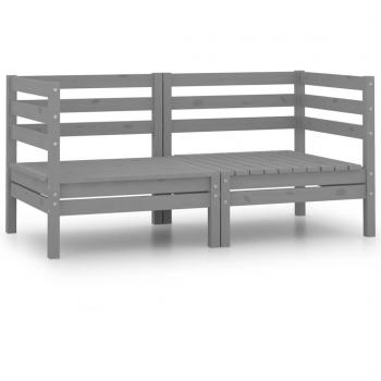 vidaXL Garden Corner Sofas 2 pcs Grey Solid Pinewood
