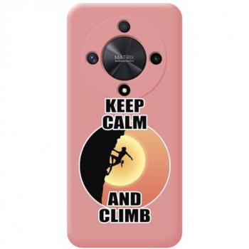 Funda Silicona Líquida Rosa Mujer para Huawei Honor Magic 6 Lite 5G con Diseño de Escalada y Dibujos