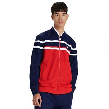 Chaqueta Fila Naso Color Block Azul Vintage con Rayas en el Pecho