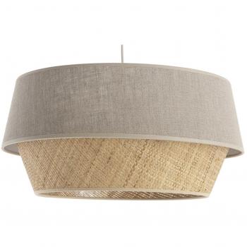 Lámpara de techo de diseño doble material lino natural y rafia SENSA