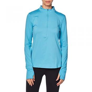 Camiseta técnica de manga larga con media cremallera Under Armour Qualifier Run 2.0 para mujer, color azul, talla XL