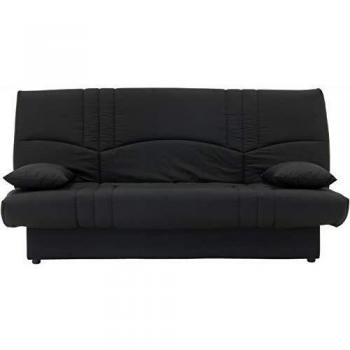 Sofá cama clic clac 3 plazas tejido negro estilo contemporáneo 190 x 92 cm