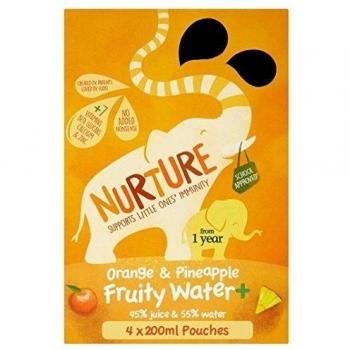 Nutrir con sabor a fruta Agua + naranja y piña de 1 año 4 x 200 ml