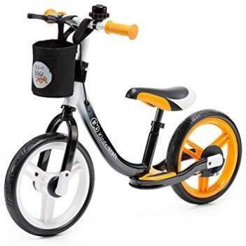 Kinderkraft Bicicleta sin Pedales SPACE, Sillín Ajustable, con Freno, Naranja