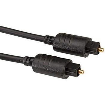 Cable Toslink Digital Óptico Masculino a Masculino de 1 metro, color negro
