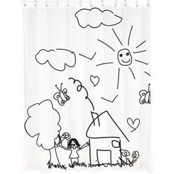 MSV Cortina DE BAÑO DE Poliester 180X200CM, 200x0.5x180 cm