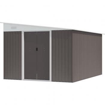 Outsunny Cobertizo de Jardín 280x345x201 cm 8,9 m² para Almacenamiento de Herramientas con Puerta y 2 Ventanas Gris