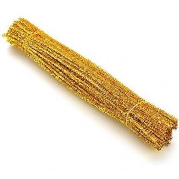 Welecom(TM) Chenille Craft Stems Pipe Cleaners, Gold, 30cm x 6mm, 97-102 Pcs by Welecom