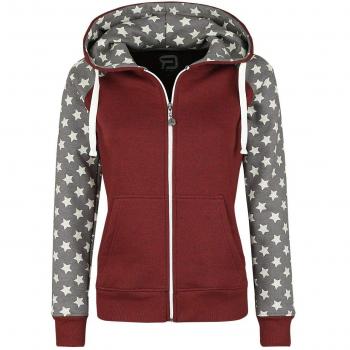 R.E.D. by EMP Farther Along Sudadera Capucha con Cremallera Rojo Oscuro/Jaspeado Gris 5XL