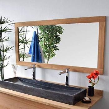 Espejo rectangular de teca maciza 150 x 70 cm