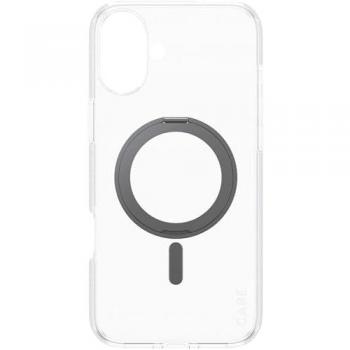 Funda Protectora CARE by PanzerGlass Kickstand para iPhone 16 Plus, Compatible con MagSafe, Transparente y Negra, Resistente a Golpes