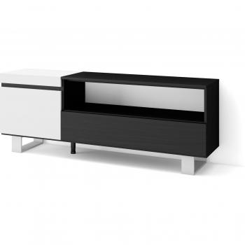 Mueble TV Industrial Moderno Blanco y Negro para Televisores hasta 65, 150x57x35cm