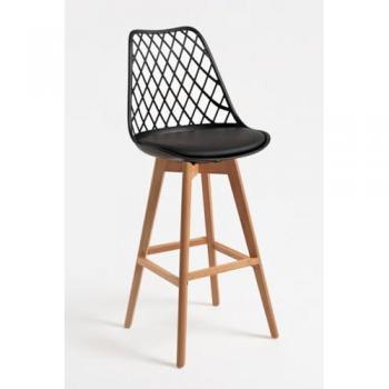 Taburete de Cocina Mima - Negro, Altura Ajustable y Diseño Moderno