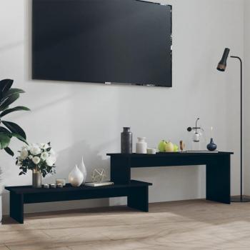 Mueble para TV de madera contrachapada 180x30x43 cm, Mueble de salón, Mueble TV, Mueble televisor, Mesa de TV en color negro