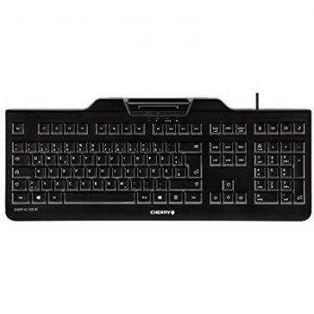 Teclado Cherry KC 1000 SC USB AZERTY Francés Negro con Terminal de Tarjeta Chip Integrado