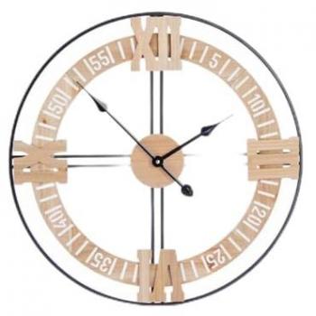 Reloj de Pared Negro Metal Madera MDF 60 x 60 x 5 cm (4 Unidades) - Cuida Cada Detalle de Tu Hogar