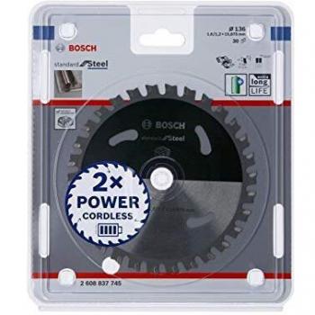 Disco de Sierra Circular Bosch Standard For Steel 136x1,6/1,2x15,875 T30 - Corte de Acero