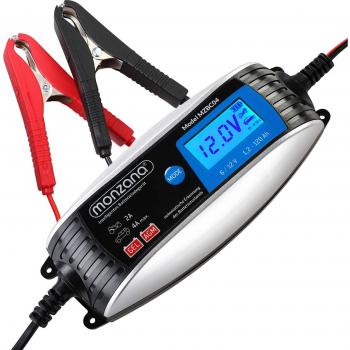 Cargador de batería automático Monzana 6V 12V con pantalla LCD y 7 niveles de carga