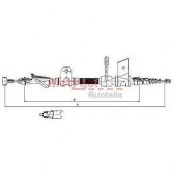 Cable de freno de mano Metzger 451.12 trasero izquierdo para Alfa Romeo 166