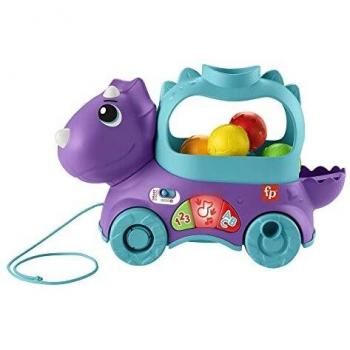 Fisher-Price Dinosaurio de juguete de arrastre con bolas, luces y sonidos, para bebés +1 año