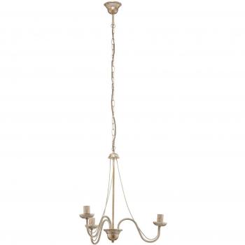 Lámpara de araña Helam Malbo de 3 luces en blanco y dorado, plafón colgante multibrazo de 60 cm