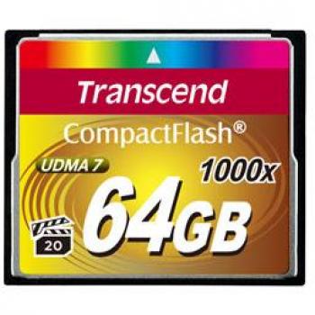 Transcend CompactFlash Card 1000x 64GB MLC Clase 6 Memoria Flash