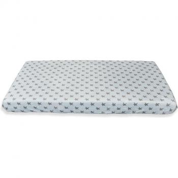 Sábana bajera para cuna 70 x 140 cm Babyline Estrellas Coralina Celeste Estrellas Gris