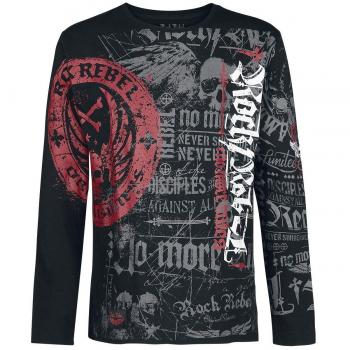 Rock Rebel by EMP Rock and Roll Dreams Come Through Manga Larga Negro 4XL