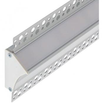 Perfil de Aluminio Empotrable para Escayola con Tapa Continua para Tira LED hasta 20mm - 2m