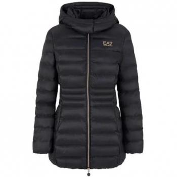 Emporio Armani EA7 Women's Black Down Jacket - Core Lady Caban Coat, Size XS