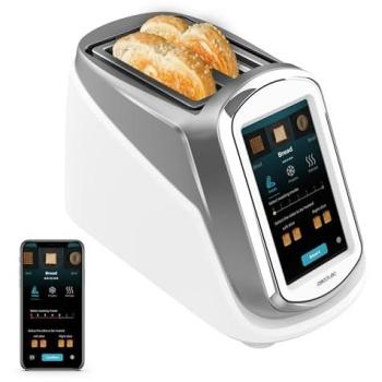 Tostador Vertical Cecotec ToastPad Double Connected 1400W con Pantalla Táctil LCD, Control Remoto y 7 Niveles de Tostado
