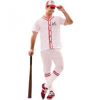 Disfraz de Jugador de Béisbol para Adulto con Camiseta, Pantalón y Gorra