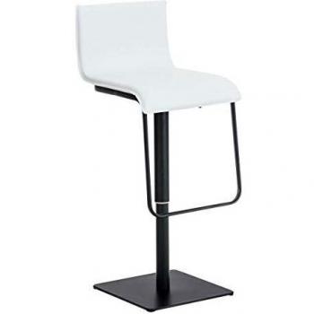 Taburete Bar Limon Blanco y Negro, Ajustable y Giratorio con Tapizado en Similpelle