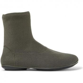 CAMPER Right - Women's Green Ankle Boots (Size 35/5) in Cotton Fabric/Smooth Leather