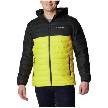 Chaqueta de montaña Columbia Powder Lite™ amarilla para hombre, ligera, aislante, resistente al agua, con tecnología Omni-Heat™, diseño compacto y transpirable