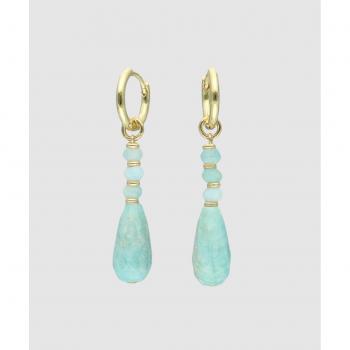Pendientes Creole Larme Burma con detalles de jade verde agua