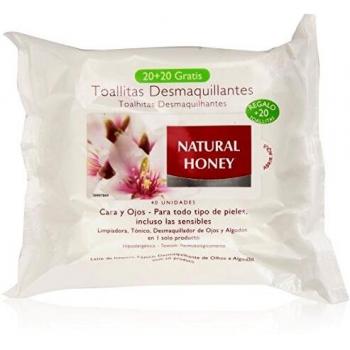 Natural Honey Natural Honey - Toallitas desmaquilladoras, 20 + 10 unidades, 200 gr
