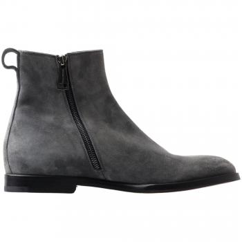 Dolce & Gabbana Gray Leather Men Ankle Boots Shoes - EU39/US6, Elegant Gray Chelsea Leather Boots, Sizes: 5 UK, Size: 6 US