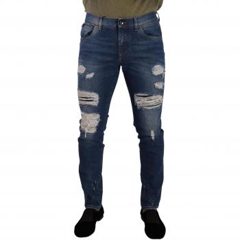 Dolce & Gabbana Blue Wash Cotton Stretch Slim Fit Denim Jeans - IT48 | M