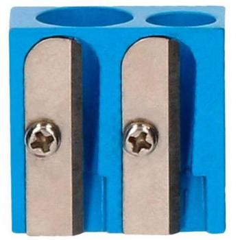 Sacapuntas Liderpapel Metálico Cuña 2 Usos Color Azul