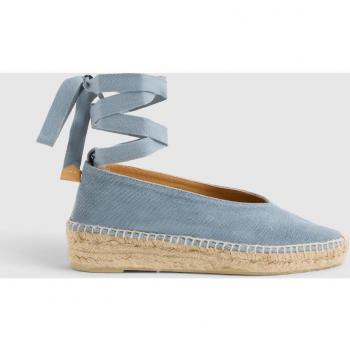 Alpargatas de cuña para mujer Castañer Gea/2/002 Citadel en algodón lavado con lazada