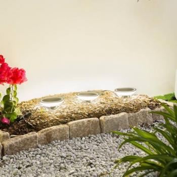 Lámpara LED inteligente de jardín Thalas, CCT, RGB, Tuya, 3 piezas en negro de plástico
