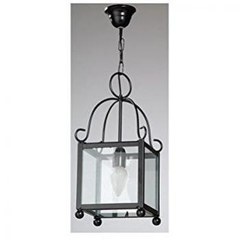 Farol Hexagonal Opalina Granadino 1xe27 Bronce/Dorado 21x21 cm
