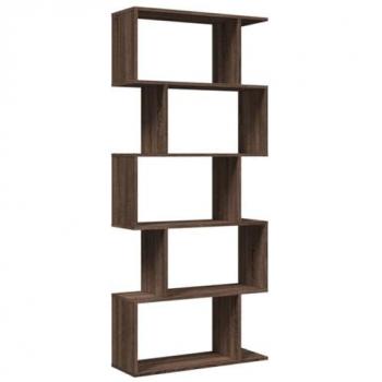 Librería divisora 5 niveles madera marrón roble 70x24x161 cm