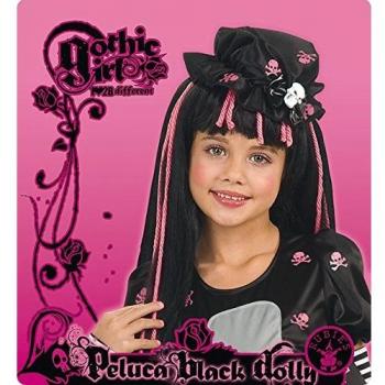 Disney I-52559 - Peluca negra y rosa para disfraz infantil