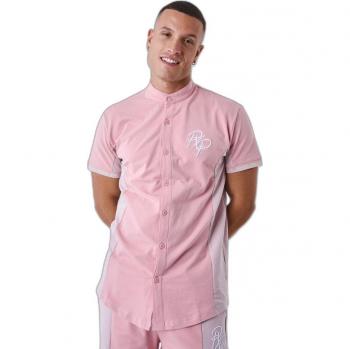 Two-Tone Mao Collar Shirt - Project X Paris, Pink Sugared Almond, XL